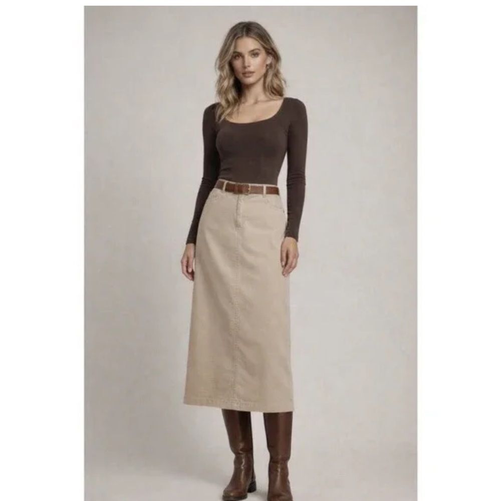 Blue Willi’s Made in Italy Ivory Corduroy Skirt Size 46 = XL (US)